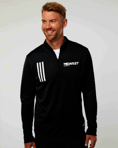 Adidas - 3-Stripes Double Knit Quarter-Zip Pullover